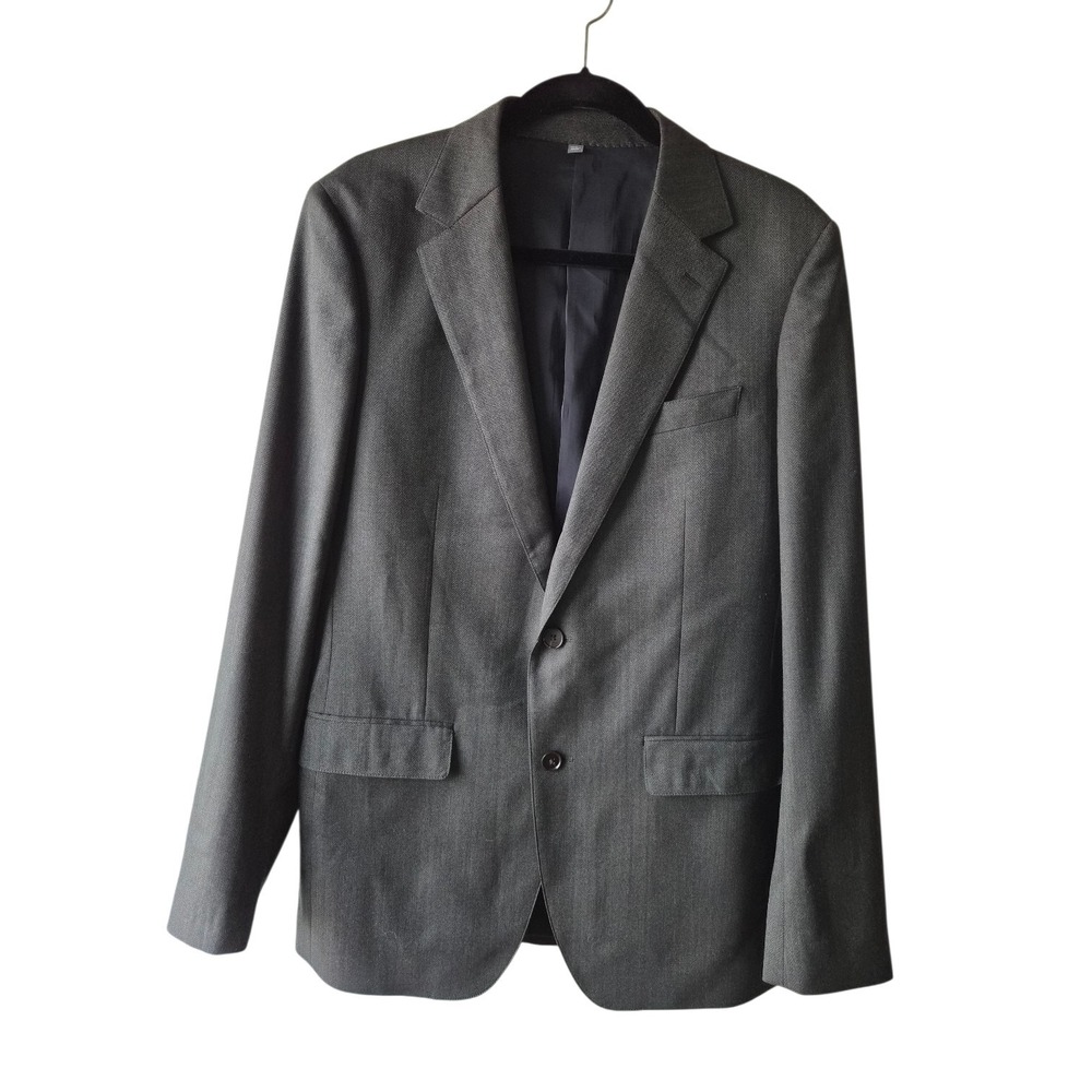 Bonobos Slim Fit Wool‎ Blend Blazer Jacket 40L Gray Herringbone Tollegno 1900
